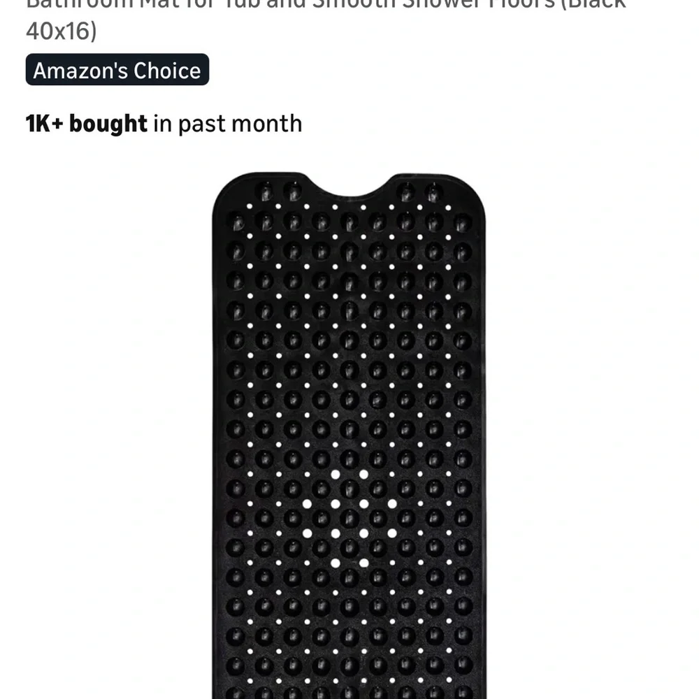 Non-Slip Black Dot Bath Mat - Rolled 40x16”